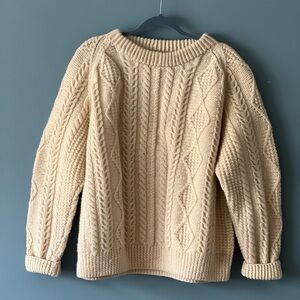 Hand Knitted Irish Aran Wool Sweater